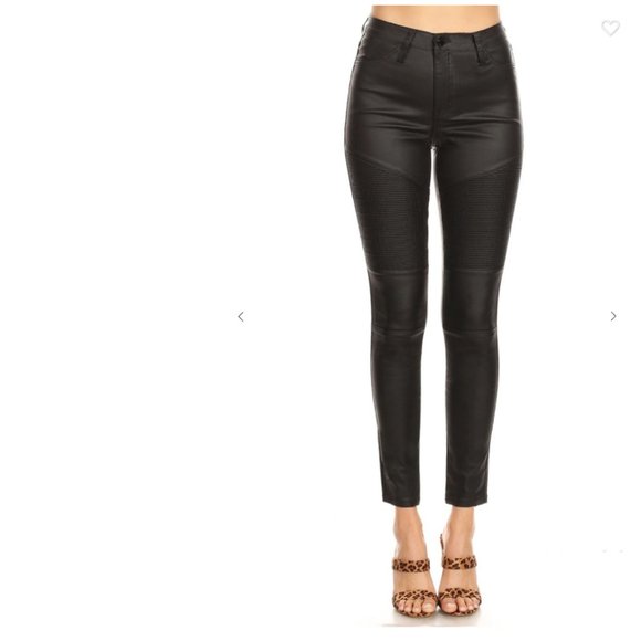 NWT Vegan leather skinny moto pants - Picture 2 of 10